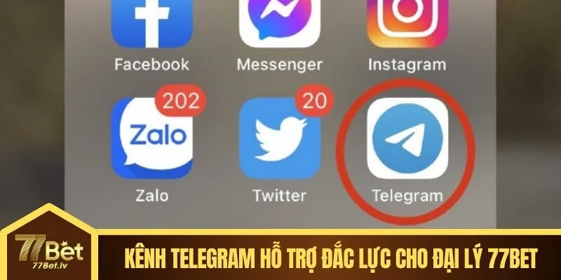 Kênh Telegram hỗ trợ đắc lực cho đại lý 77BET