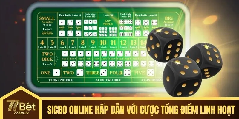 Sicbo Online hấp dẫn với cược tổng điểm linh hoạt