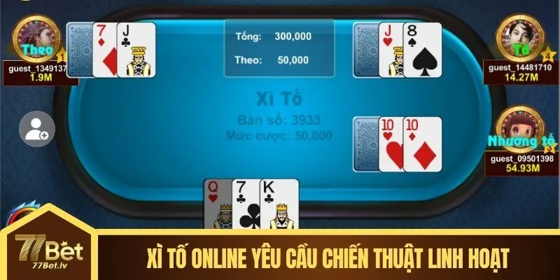 Xì Tố Online yêu cầu chiến thuật linh hoạt và kiểm soát cảm xúc tốt